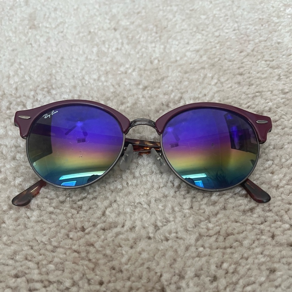 COPY - Ray-Ban Round Clubmaster - Red with Mineral Flash Lens